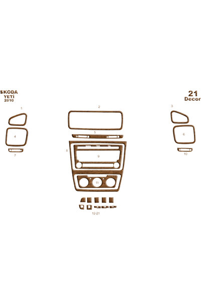 Marscockpitdesign سكودا يتي وحدة التحكم-تغليف التوربو 2010 21 قطعة