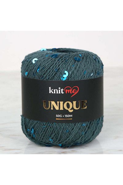 knitme Πλεκτό νήμα με μοναδική σκούρα πράσινη παγιέτα