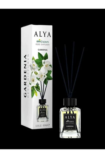 ALYA GARDENIA Room Air Freshener – | Reed Diffuser with Rattan Sticks – 100 ml