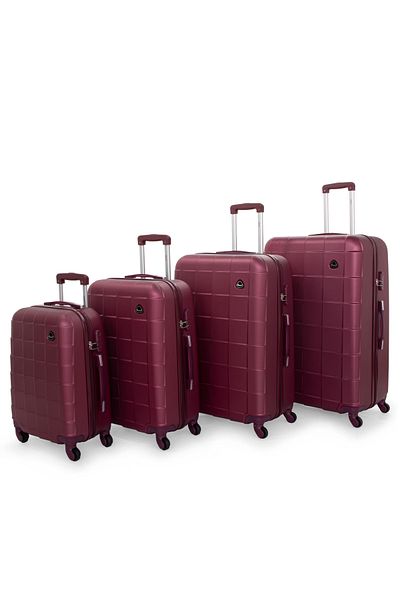 Senator Travel Bags Suitcase A207 4 Pcs Hard Casing Trolley Luggage Set Burgundy