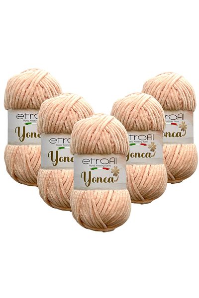 Etrofil Clover Velvet Hand Knitting Yarn 5 Pieces 70318 Powder Pink