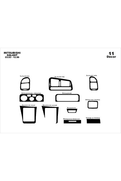 Marscockpitdesign ميتسوبيشي جالانت وحدة التحكم-توبوردو 1993-1996 11 قطعة