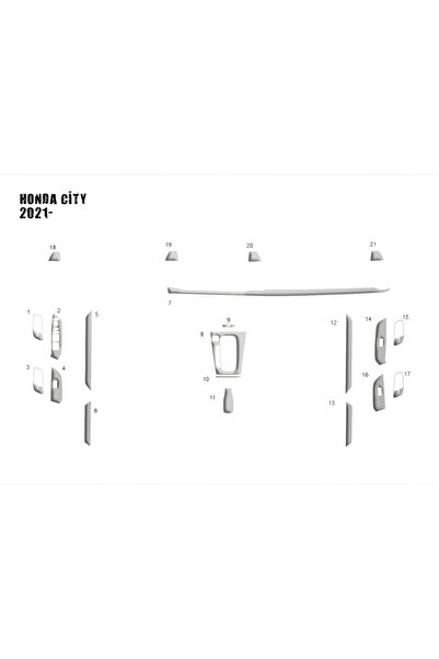Marscockpitdesign هوندا سيتي 2021- كونسول مطلي