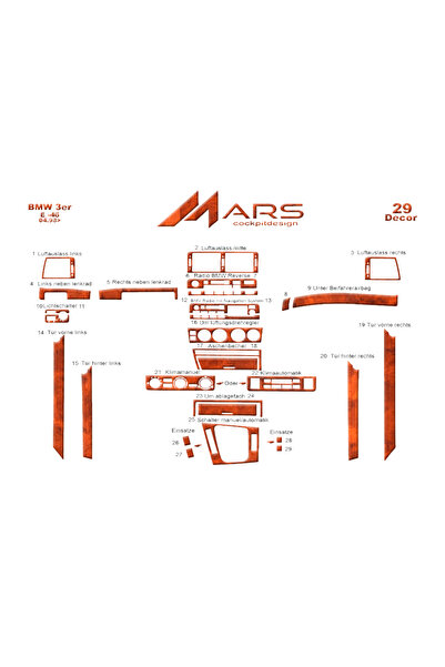 Marscockpitdesign BMW 3 Series E46 متوافق مع وحدة التحكم وقشرة التوربيدو 1998...