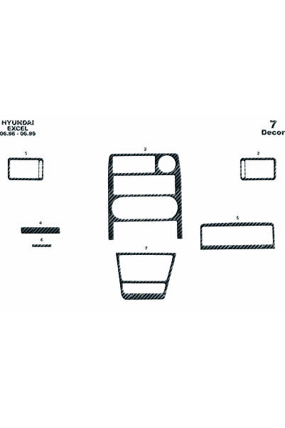 Marscockpitdesign هيونداي اكسل وحدة التحكم-توبيردو 1996-1999 7 قطع