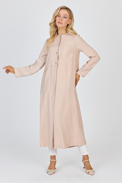 Zühre Shirt Collar Button Back Detail Beige Wear Out Gc-0273