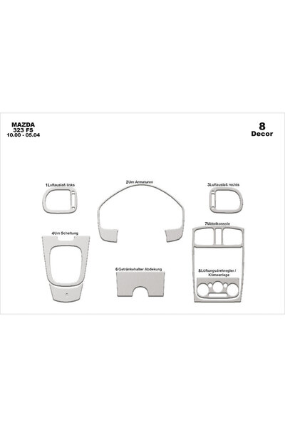 Marscockpitdesign مازدا 323 FS كونسول-توربيد 2000-2004 8 قطع