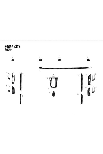 Marscockpitdesign هوندا سيتي 2021- كونسول مطلي