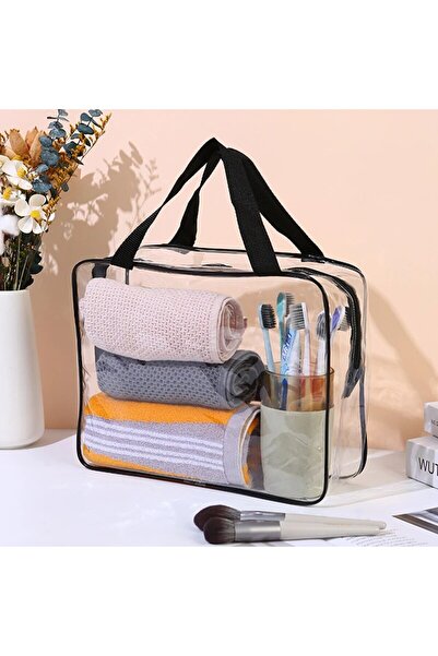 Choice1 مجموعة كبيرة من 1/3 حقائب أدوات تجميل شفافة، حقيبة كبيرة السعة، حقيبة...