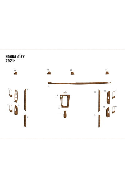 Marscockpitdesign هوندا سيتي 2021- كونسول مطلي