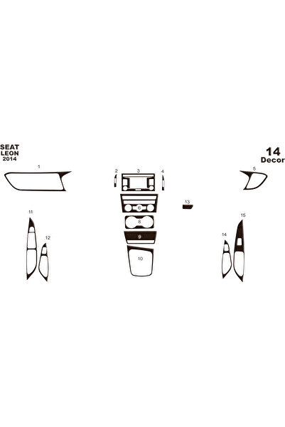 Marscockpitdesign سيت ليون بيانو بلاك كاب 2014 14 قطعة