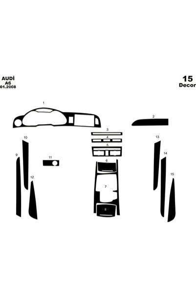 Marscockpitdesign أودي A6 2008 كونسول-توربيدو 16 قطعة