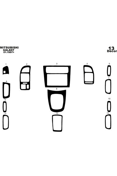 Marscockpitdesign ميتسوبيشي جالانت وحدة التحكم-توبوردو 1998-2002 13 قطعة