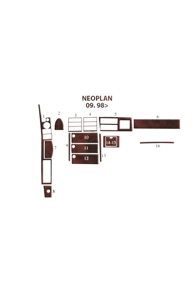 Marscockpitdesign Neoplan Star Line TH 516 كونسول-توربيد 1998 16 قطعة