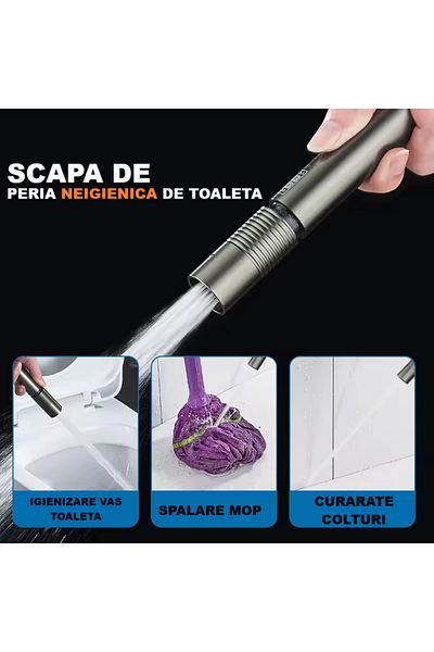 Rain Drop De la Robinetul Meu Hygienic shower with built-in tap, bidet and toilet mixer, with single inlet, cold water, grey