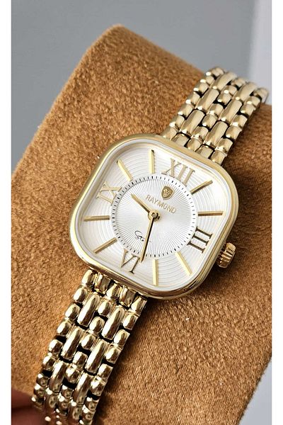 Raymond Rym-211503 23 mm Women's Wristwatch - Metal Band -Gold Color -2 Year Warranty -Original-Limited Edition