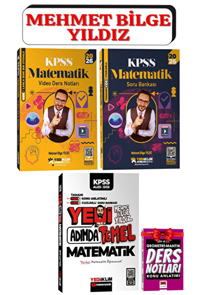 Yediiklim Yayınları 2026 KPSS Matematik Video Ders Notları+Soru Bankası+Yedi ...