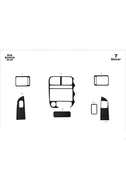 Marscockpitdesign كيا بونجو كونسول-توربيدو 2009 7 قطع