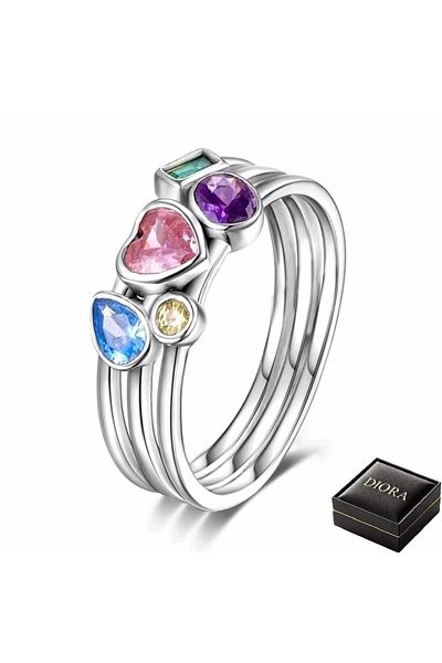 Belora Inel argintiu albastru regal, marca Diora - 7