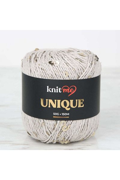 knitme Πλεκτό νήμα με μοναδική μπεζ παγιέτα