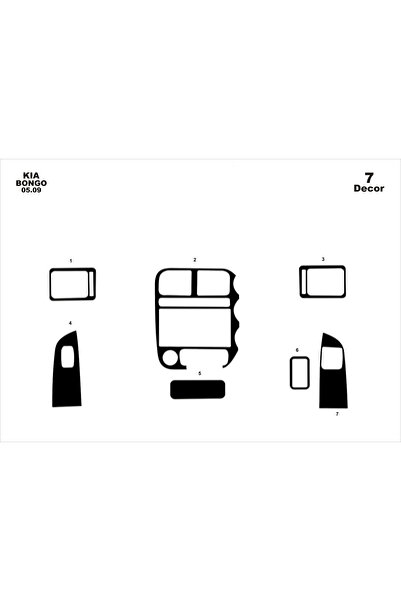 Marscockpitdesign كيا بونجو كونسول-توربيدو 2009 7 قطع