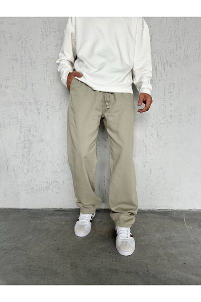 Gambocci Men's Slimbaggy Pants with Elastic Waist