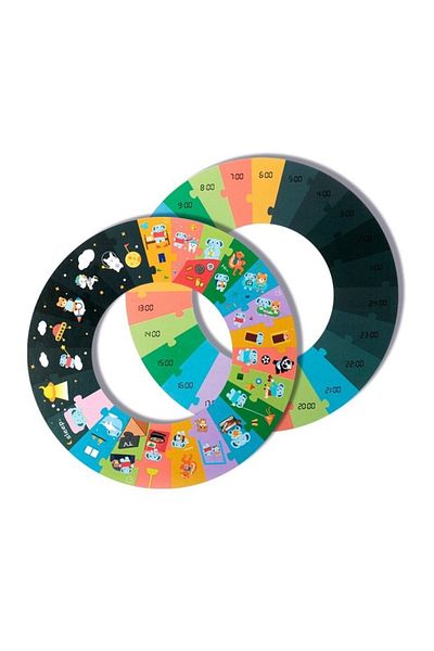 divendi-ro Circular Puzzle A Day in the Life of the Elephant Kabi Mucutului, 24 pieces, Multicolor