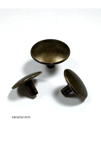 DKSDİZAYN Round Button Antique Yellow Tined Furniture Drawer Kitchen Cabinet Handle Zamak Premium Quality Button Handle