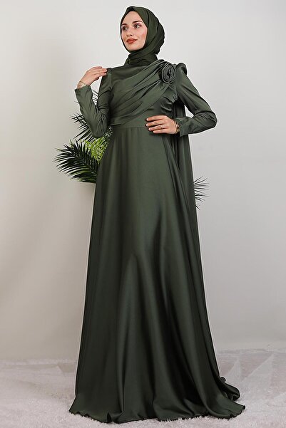 giz astore Alaz Saten Gül Abiye Haki