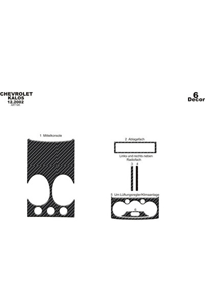 Marscockpitdesign شيفروليه كالوس كونسول-توربيدو 2002 6 قطع