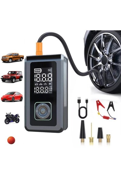 MBL Akü Takviyeli 8000mAh Şarjlı Lastik Şişirme Pompası Hava Kompresörü Çantalı