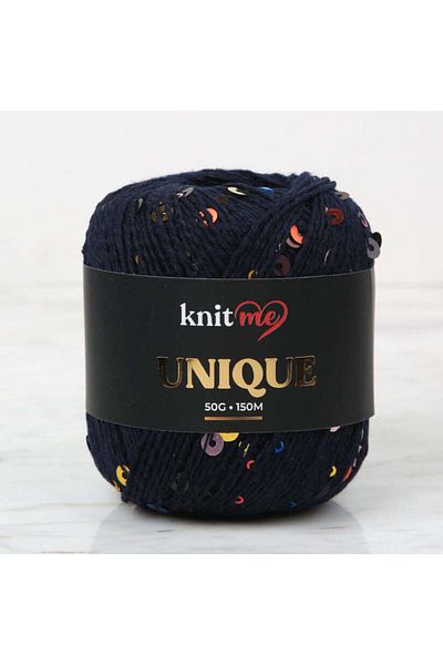 knitme Πλεκτό νήμα με μοναδική παγιέτα Navy Blue