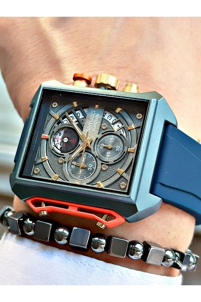 Ferrucci Original Design Watch with Functional Silicone Cord Men's Wristwatch Bracelet Gift