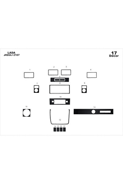 Marscockpitdesign لادا جيجولي 2107 كونسول-توربيدو 17 قطعة