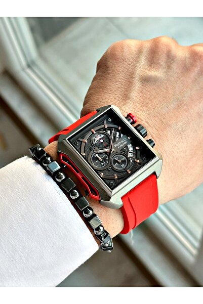 Ferrucci Fonksiyonlu Silikon Kordon Erkek Kol Saati Bileklik Hediyeli Orjinal Tasarım Saat