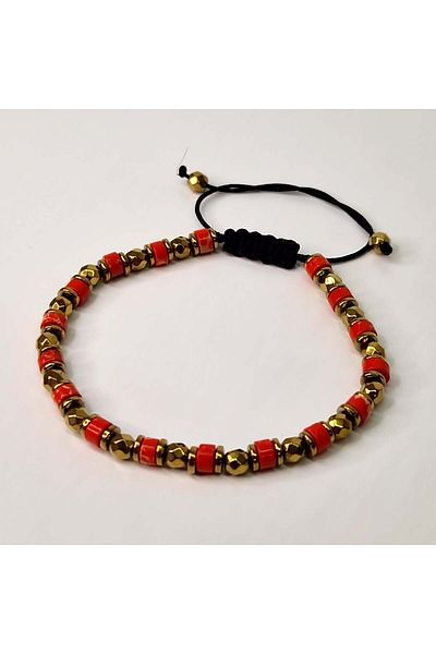My Bijoux Bracelet with semi-precious stones plated with gold Lucky