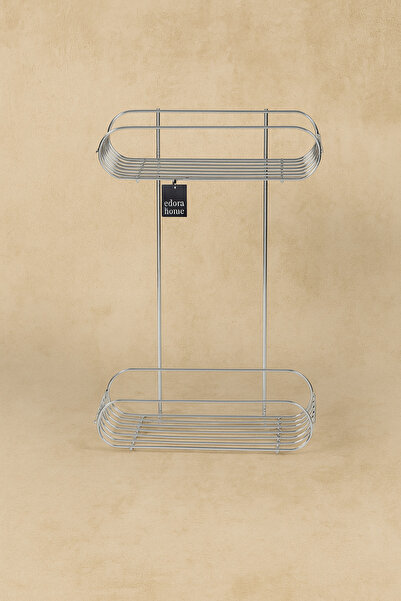 Edora Home Ασημένιο Σετ Οργάνωσης Μπάνιου Πολλαπλών Χρήσεων |   Σχάρα για πετσέτες + Σχάρα για σαμπουάν 2 επιπέδων