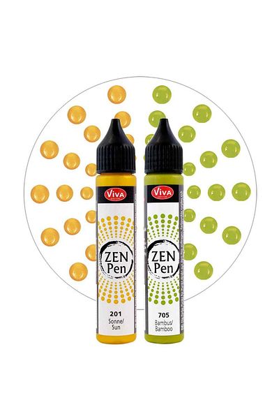 Viva Decor Set de 2 vopsele Blob-Paint pentru pictură cu puncte, ZEN Pen VIVA DECOR, 2x28ml Mix 2