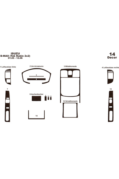 Marscockpitdesign إيسوزو دي ماكس كابينة واحدة 2X2 كونسول-توربيد 2005-2006 14 ...