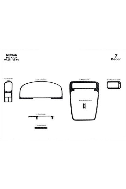 Marscockpitdesign قطع غيار نيسان بيك اب كونسول-توربيد 1998-1999 7 قطع