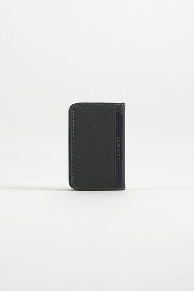 La La'Graccio Paris La'Graccio Paris Defn Genuine Leather Card Holder Wallet Matte Anthracite