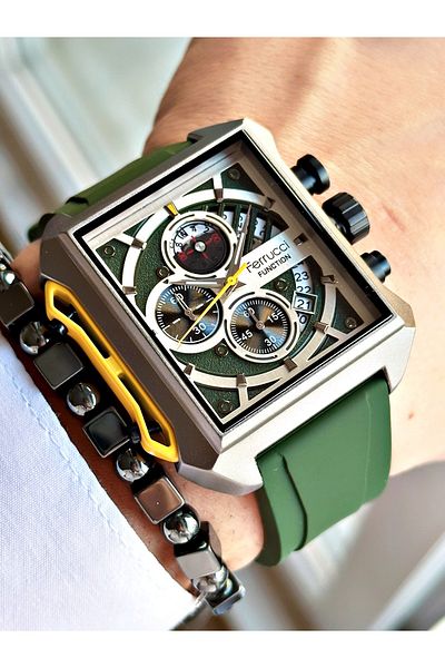 Ferrucci Original Design Watch with Functional Silicone Cord Men's Wristwatch Bracelet Gift