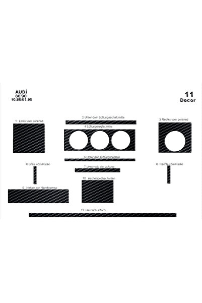Marscockpitdesign أودي 80-90 كونسول-توربيد 1 قطعة بين 86-95