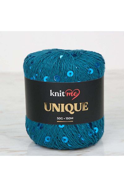 knitme Πλεκτό νήμα με μοναδική παγιέτα Petrol Blue