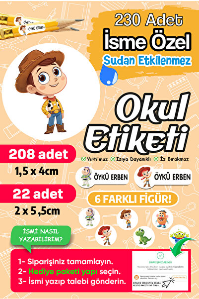PANDA SOKAĞI Okul Etiketi Kalem Defter Isimli Etiket Isim Yazılabilen Oyuncak...