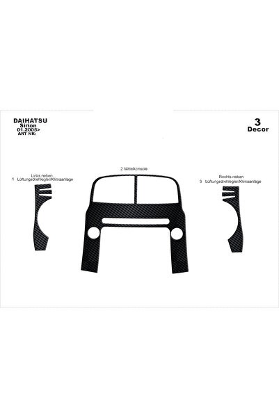 Marscockpitdesign دايهاتسو سيريون وحدة التحكم-تورد 2005 3 قطع