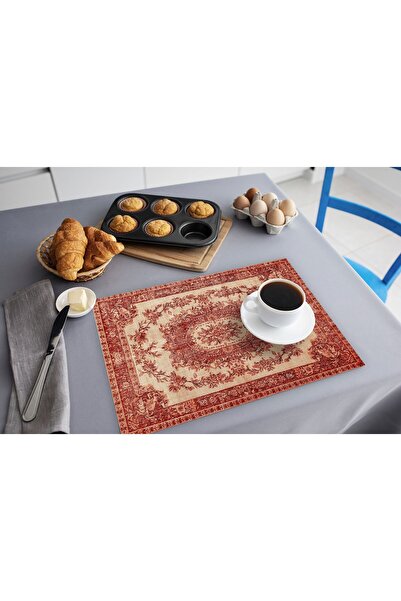 TURKISHRUG KINGDOM Desenli Kolay Temizlenebilir Masa Servisi