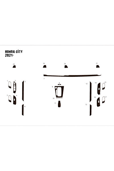 Marscockpitdesign هوندا سيتي 2021- كونسول مطلي