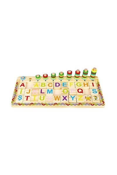 divendi-ro Educational Wooden Alphabet and Number Puzzle, 3 years+, 41.5x19 cm