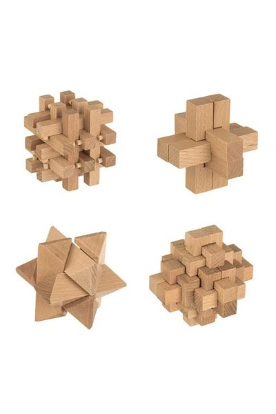 divendi-ro Logic Wooden Puzzle, 4 3D Shapes, 54 pieces